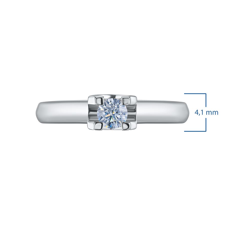 Классическое кольцо из белого золота с бриллиантом э4701кц06200855 — фото 2