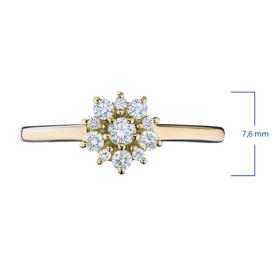 Классическое кольцо из желтого золота с бриллиантами э0301кц10177200 — фото 2