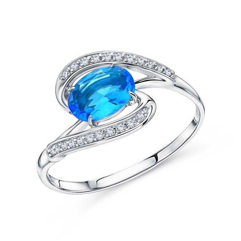Серебряное кольцо с фианитами