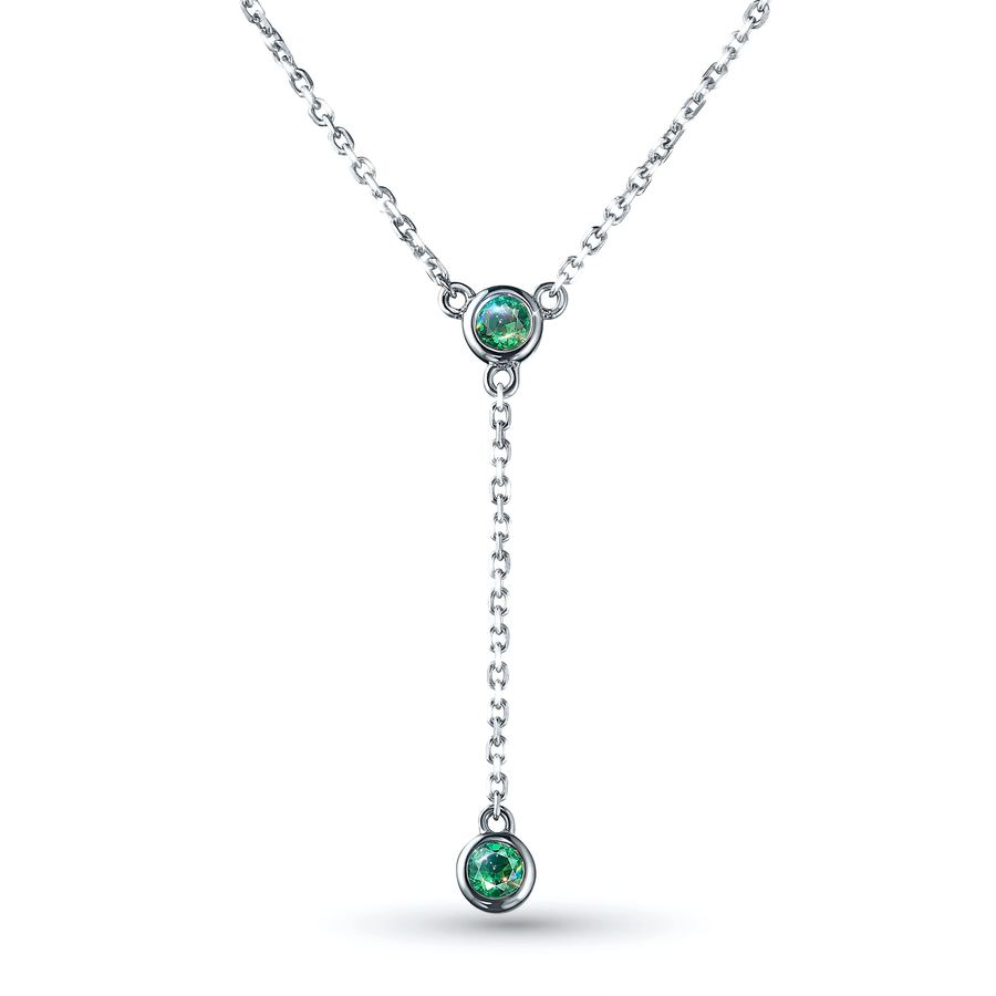 Колье из серебра с изумрудами э0678кл11171400