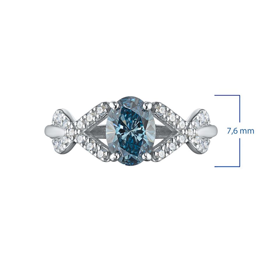 Классическое кольцо из белого золота э0912кц10220005_blue — фото 3