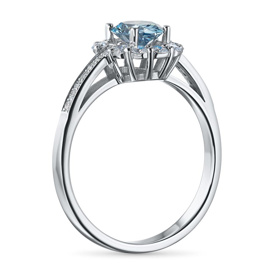 Классическое кольцо из белого золота э0912кц10220014_blue — фото 4