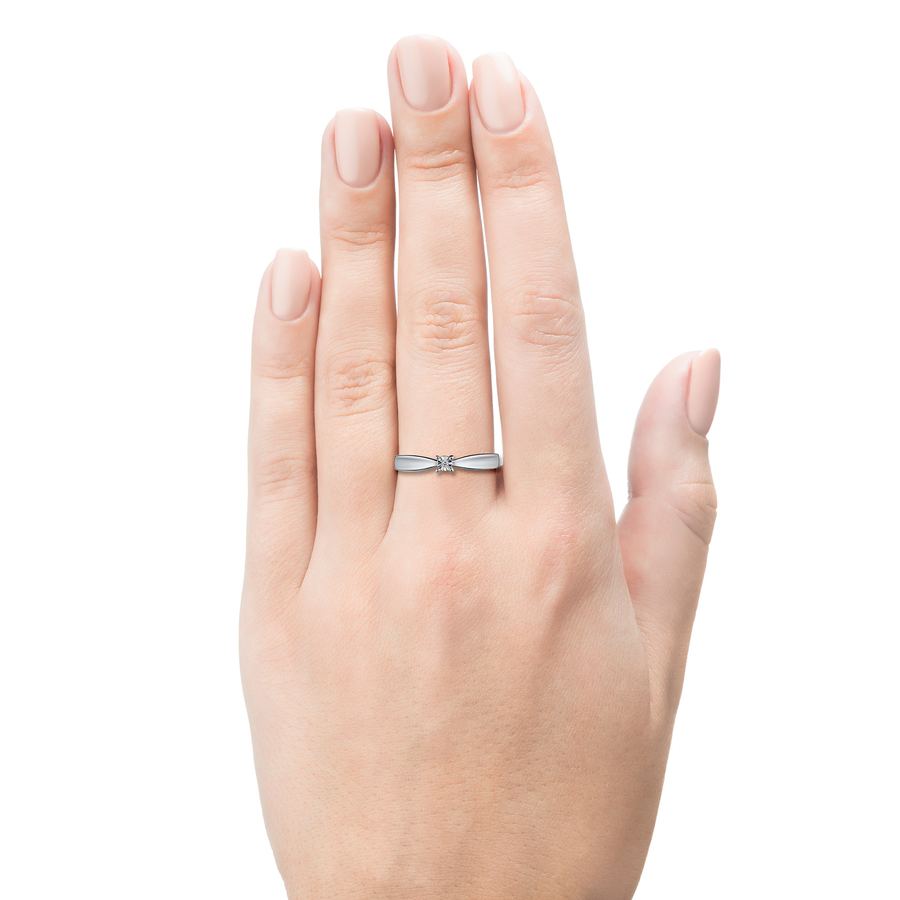 Обручальное кольцо из белого золота с бриллиантом э4001кц08200117 — фото 6