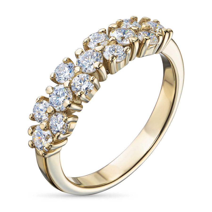 Классическое кольцо из желтого золота с бриллиантами э0301кц12142100 — фото 5