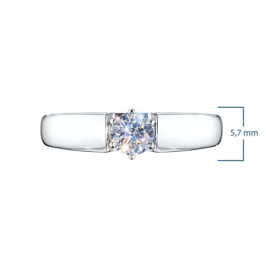 Классическое кольцо из белого золота э4712кц04082400 — фото 3