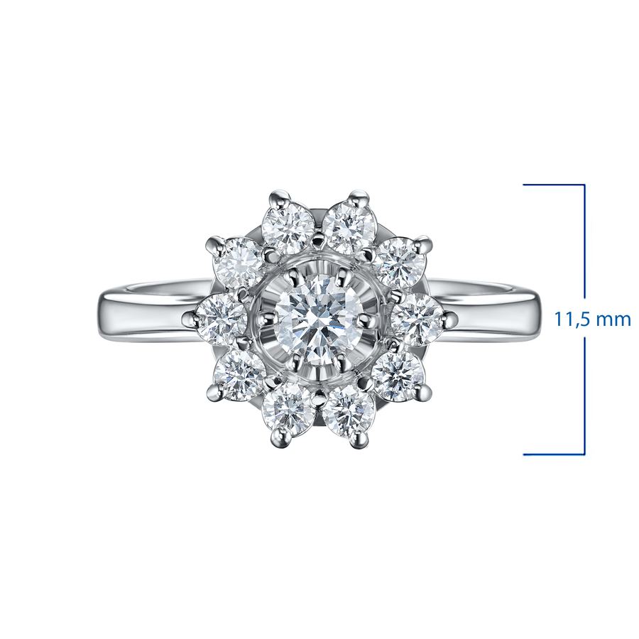 Классическое кольцо из белого золота э4712кц04202940_white — фото 3