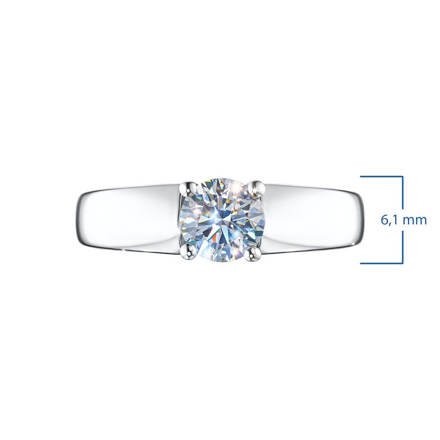 Классическое кольцо из белого золота э4712кц01220883_white — фото 2