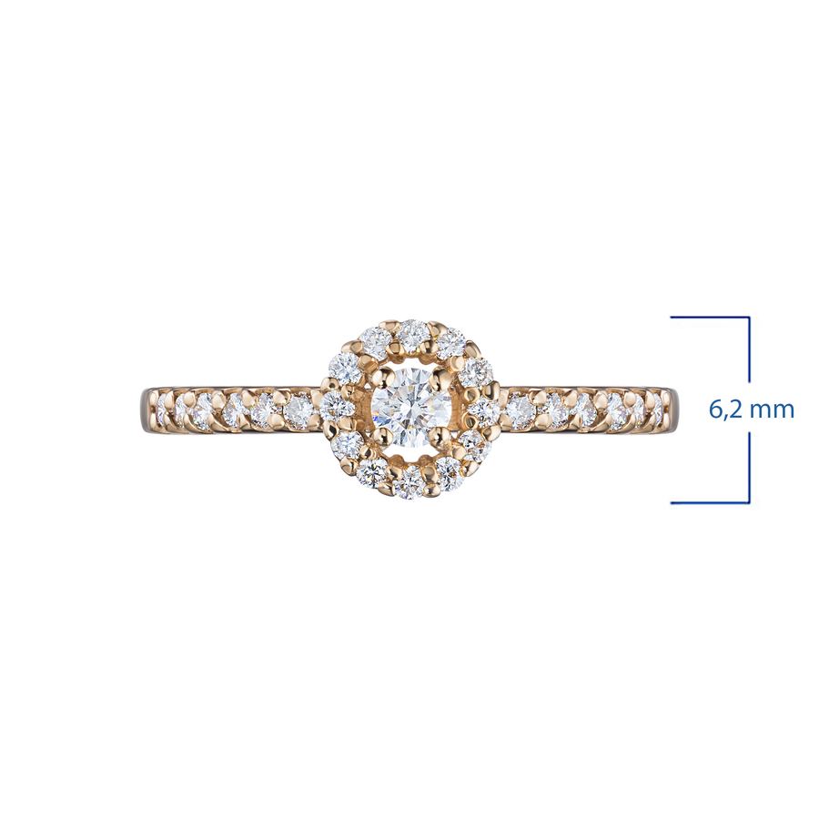 Кольцо из красного золота с бриллиантами э0201кц08189400 — фото 3