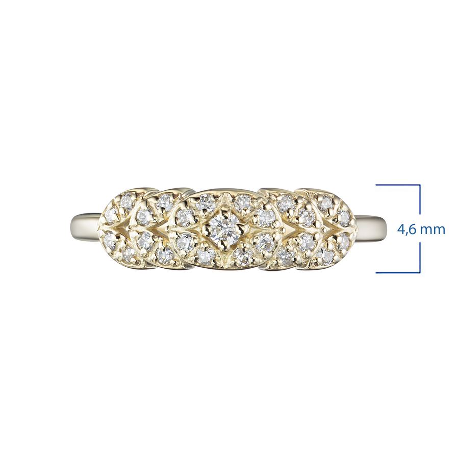 Классическое кольцо из желтого золота с бриллиантами э0301кц06210504 — фото 3