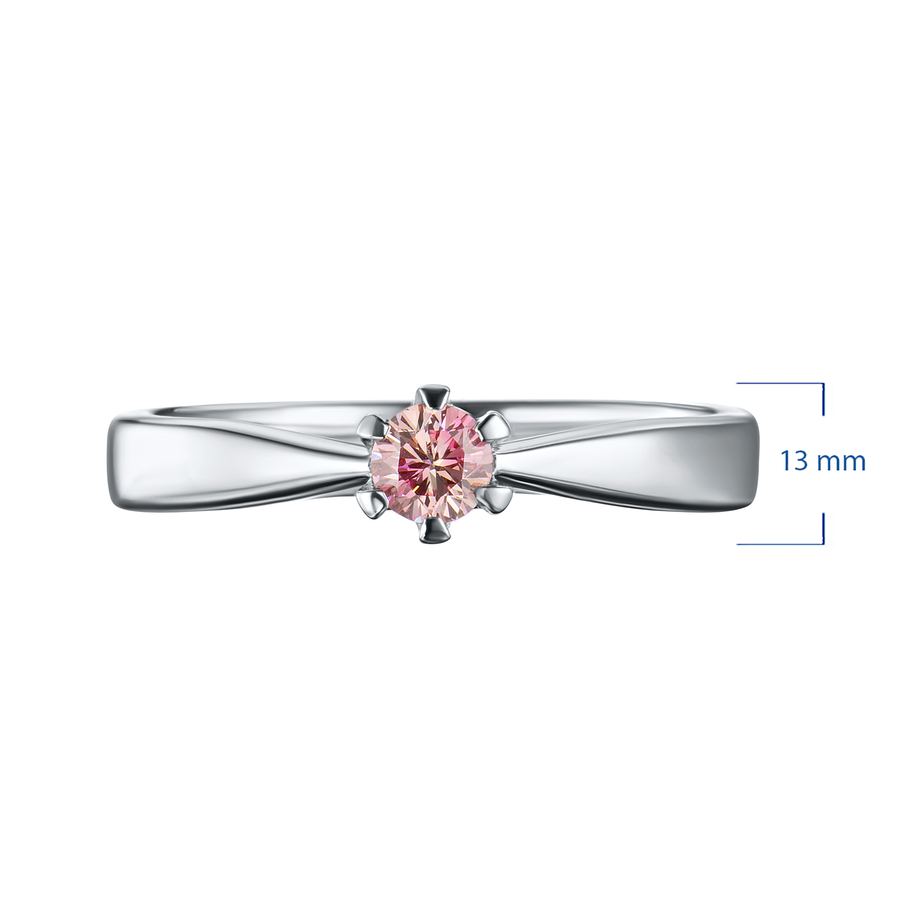 Классическое кольцо из белого золота э0912кц09190150_pink — фото 2