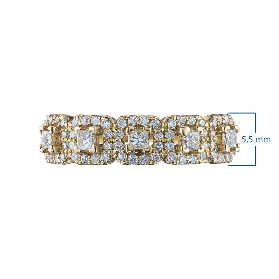 Классическое кольцо из желтого золота с бриллиантами э0301кц02210908 — фото 2
