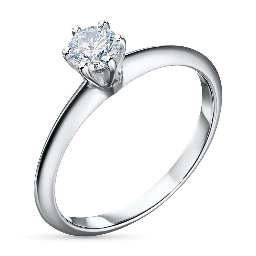 Классическое кольцо из белого золота э4712кц06200856_white