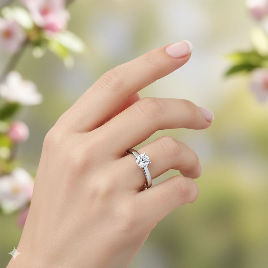 Классическое кольцо из белого золота э4712кц10161700_white — фото 4