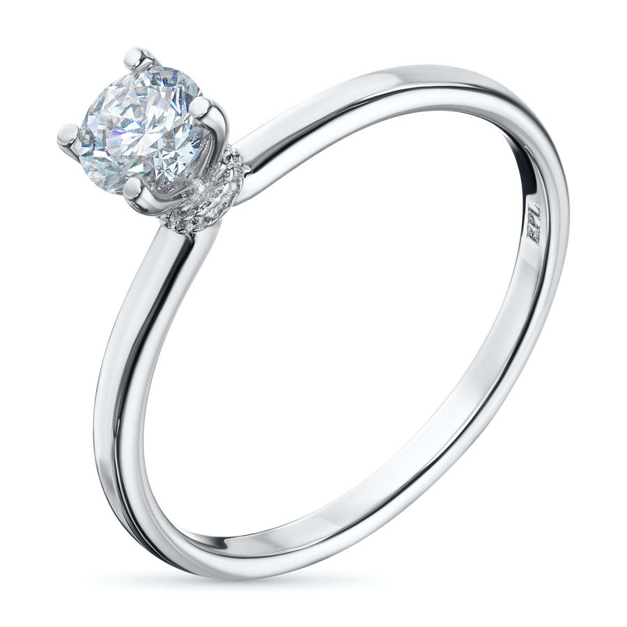 Классическое кольцо из белого золота э4712кц08220207_white