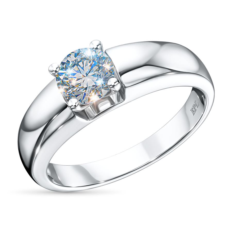 Классическое кольцо из белого золота э4712кц01220883_white