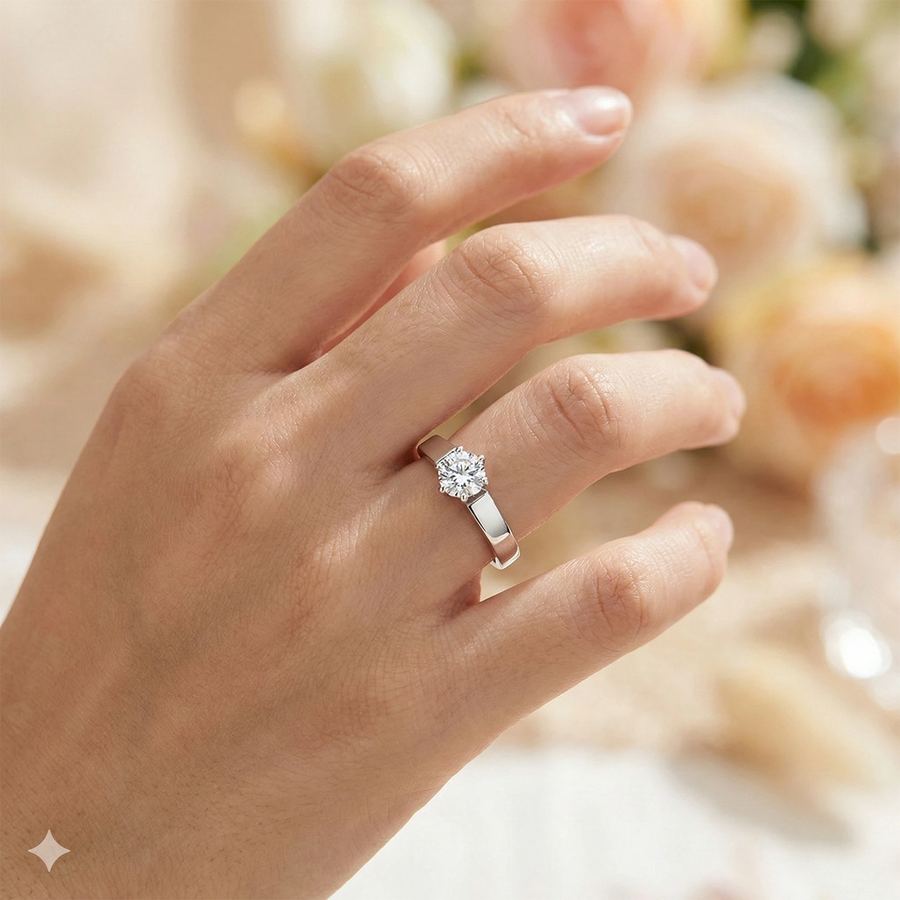 Классическое кольцо из белого золота э4712кц05166200 — фото 2