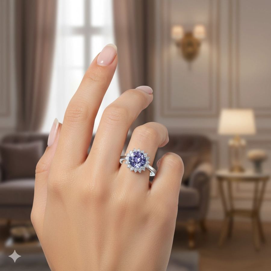 Кольцо из белого золота с танзанитом э4760кц03210411 — фото 4
