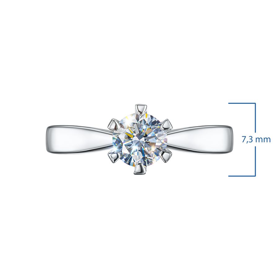 Классическое кольцо из белого золота э4712кц12150900_white — фото 2