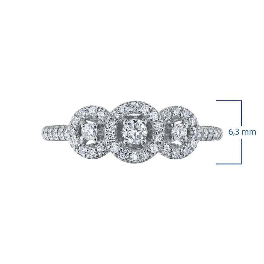 Классическое кольцо из белого золота с бриллиантами э4701кц01192800 — фото 3