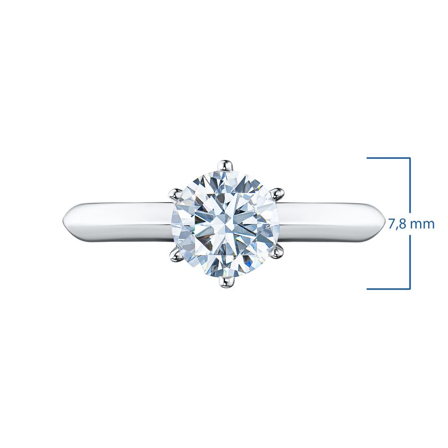 Классическое кольцо из белого золота э4712кц01178400_white — фото 2