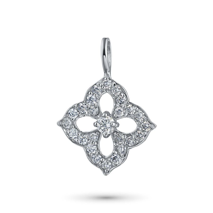 Классическая подвеска из белого золота с бриллиантами э4701пд05174100