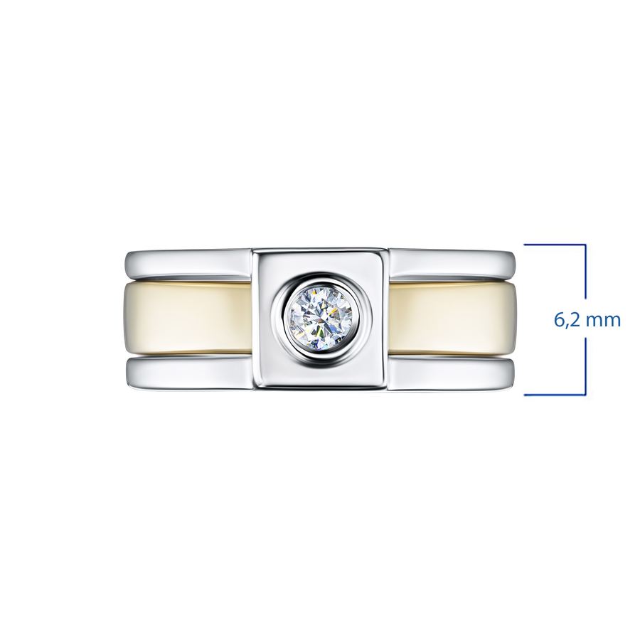 Классическое кольцо из комбинированного золота э4812ка08153000 — фото 3