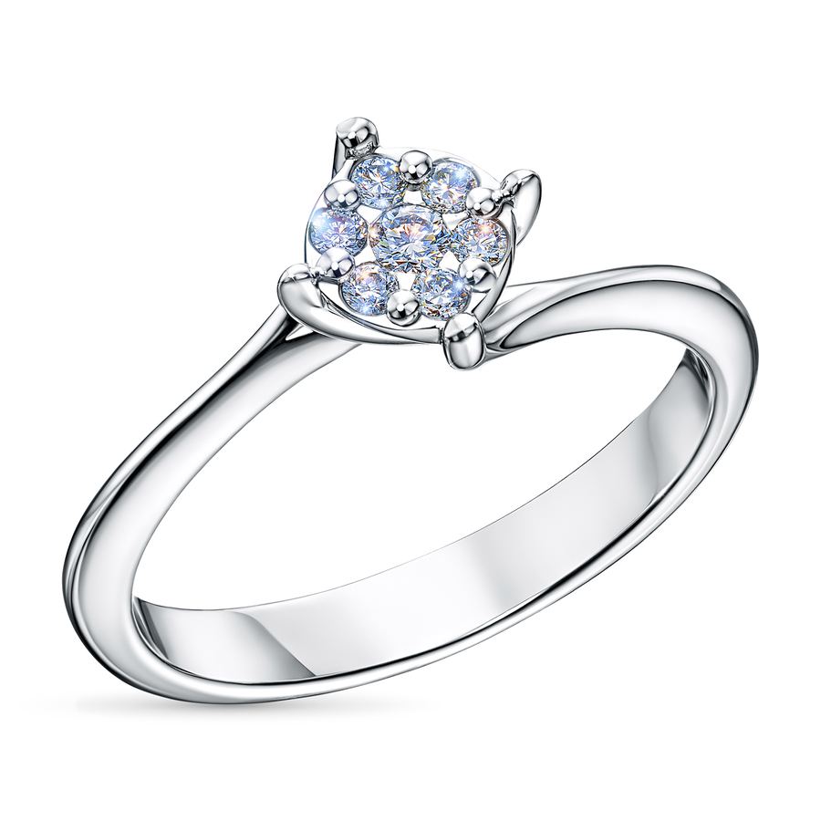 Классическое кольцо из белого золота э4712кц09200304_white