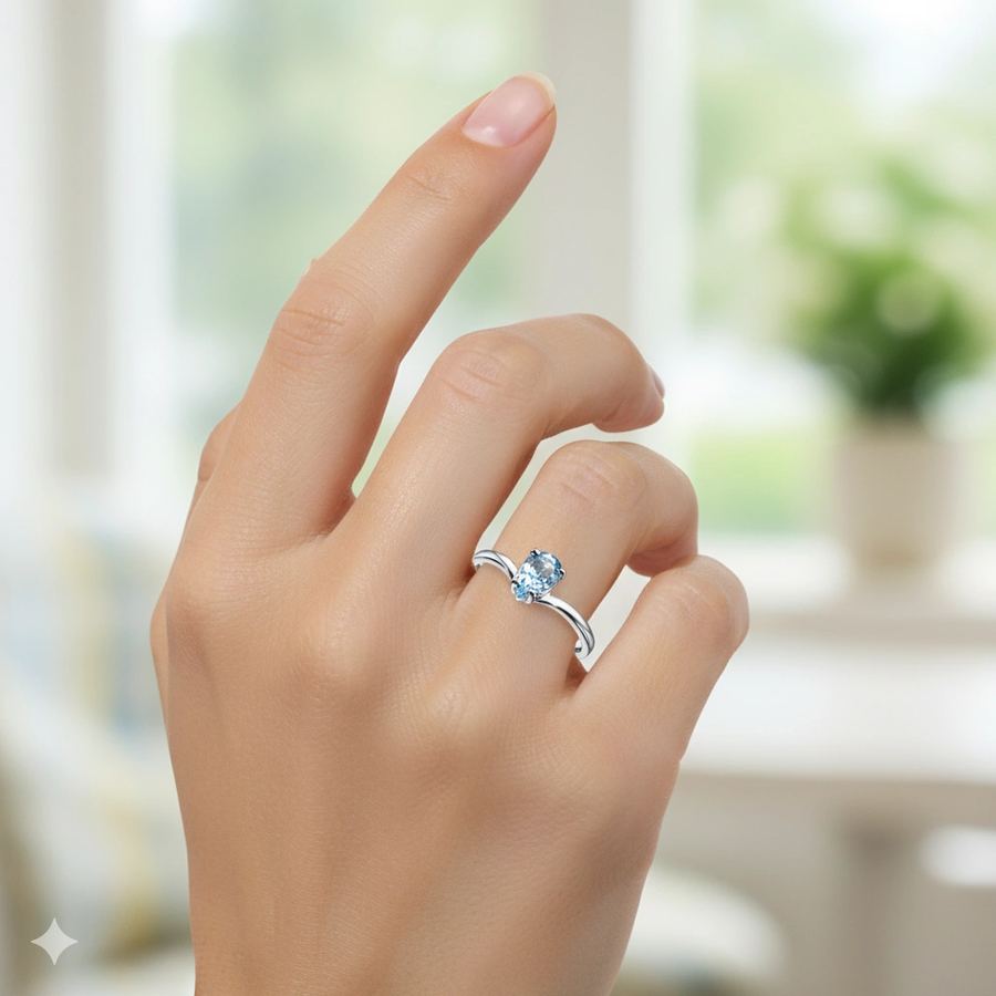 Классическое кольцо из серебра с топазом э0609кц03220457 — фото 4