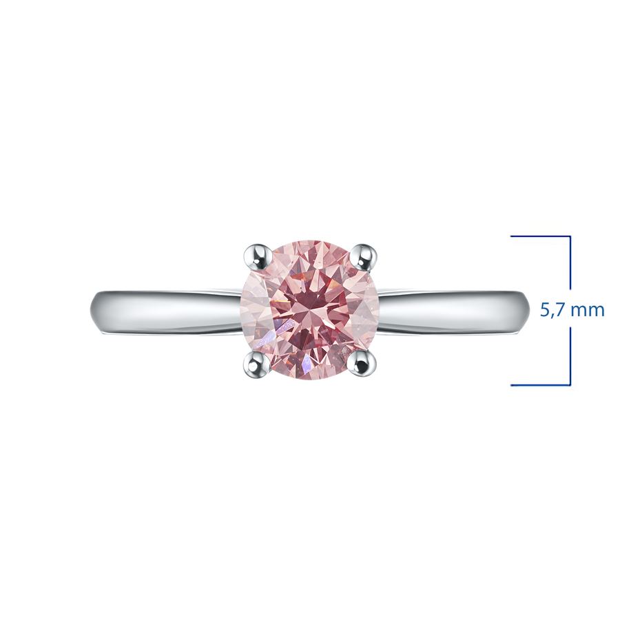 Классическое кольцо из белого золота э0912кц06200857_pink — фото 2