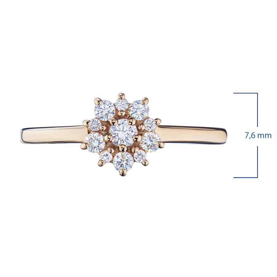 Классическое кольцо из красного золота с бриллиантами э0201кц10177200 — фото 2
