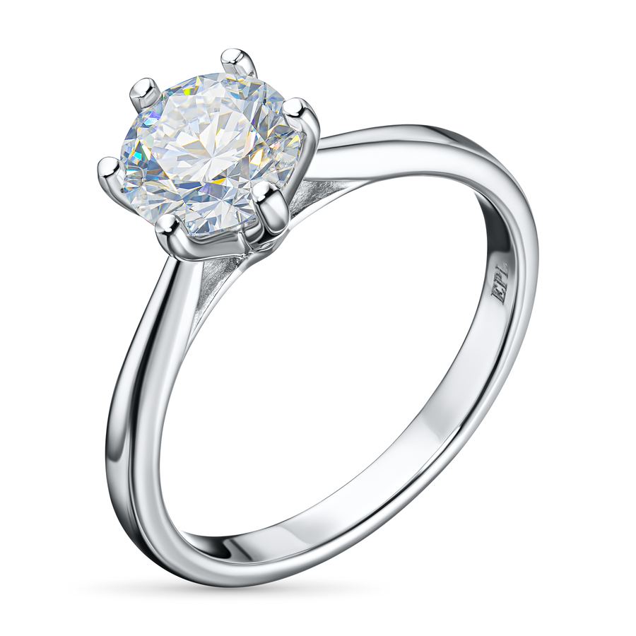 Классическое кольцо из белого золота э4712кц07220863_white