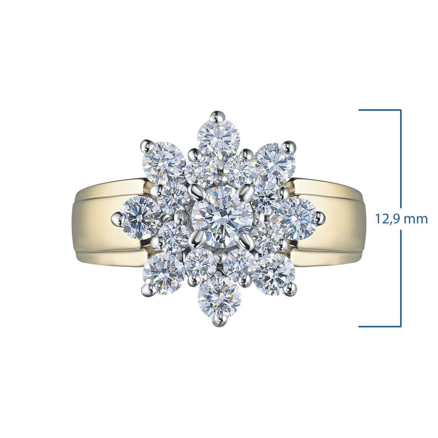 Классическое кольцо из комбинированного золота э4812кц09160400_white — фото 3