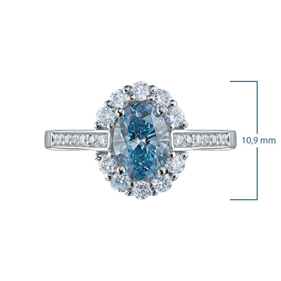 Классическое кольцо из белого золота э0912кц10220014_blue — фото 2