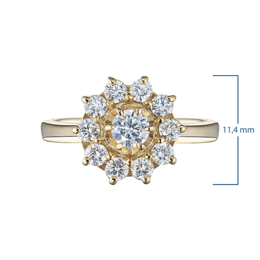 Классическое кольцо из желтого золота с бриллиантами э0301кц04202940 — фото 3