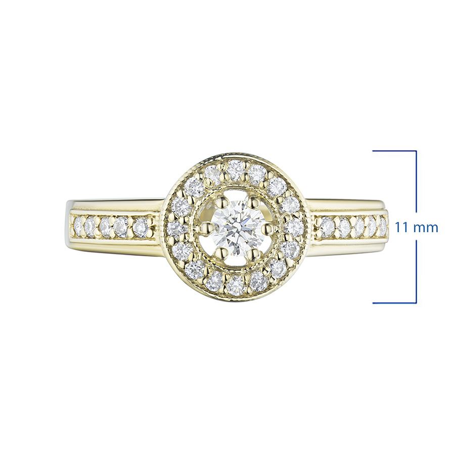 Классическое кольцо из желтого золота с бриллиантами э0301кц02186800 — фото 3