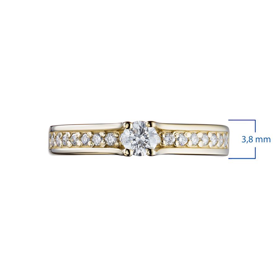 Кольцо из желтого золота с бриллиантами э0301кц08200105 — фото 3