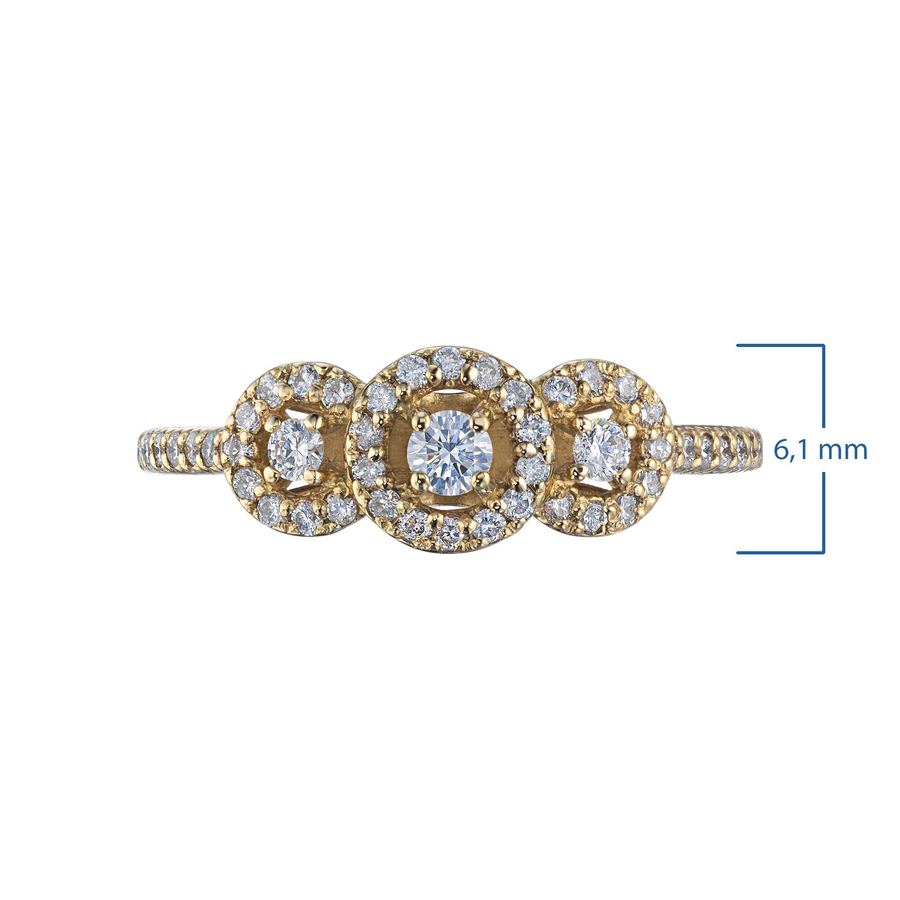 Классическое кольцо из желтого золота с бриллиантами э0301кц01192800 — фото 3