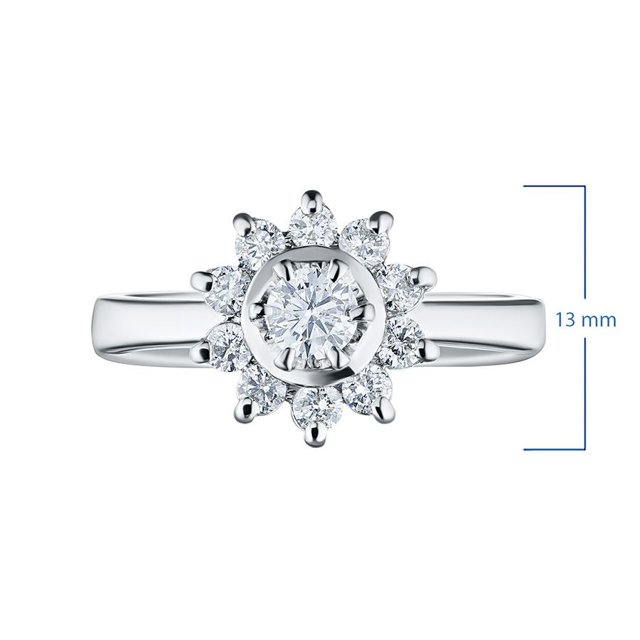 Классическое кольцо из белого золота с бриллиантами э4001кц07153800 — фото 2