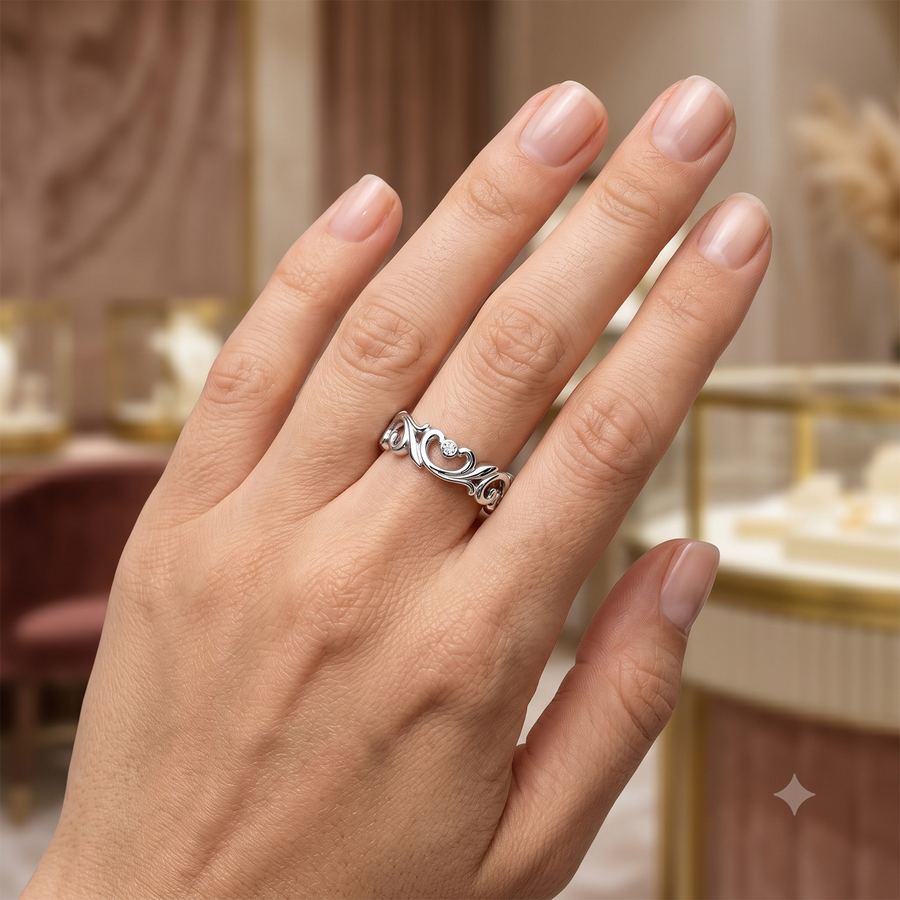Классическое кольцо из серебра с бриллиантами э0601кц08177000 — фото 4