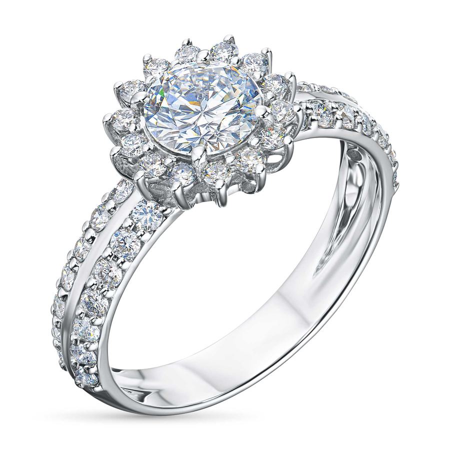 Классическое кольцо из белого золота э4712кц04201507_white