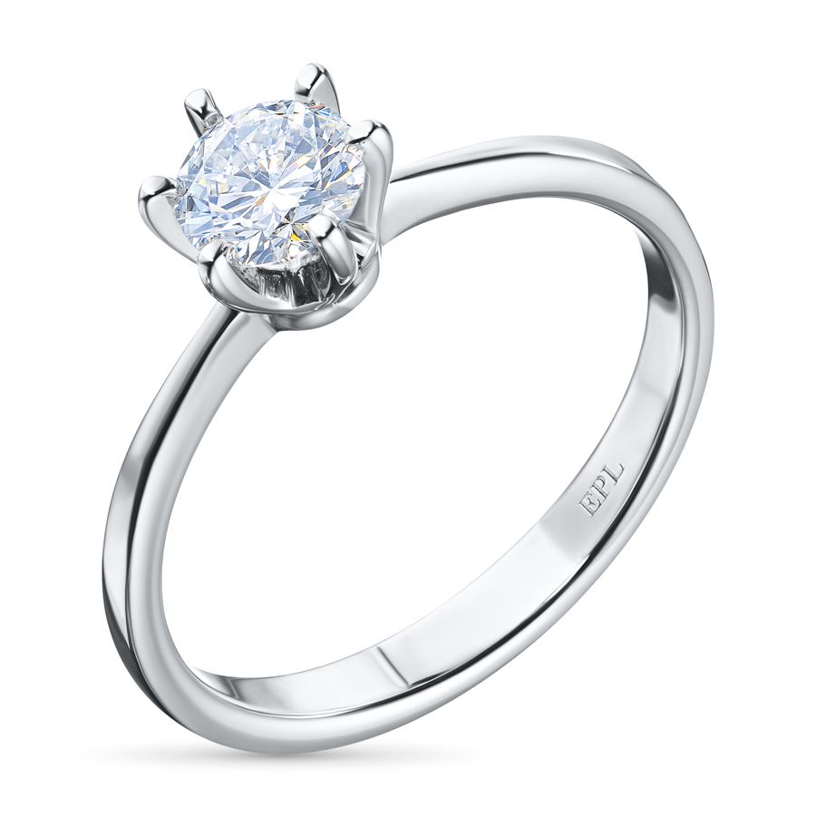 Классическое кольцо из белого золота э4012кц06160900_white