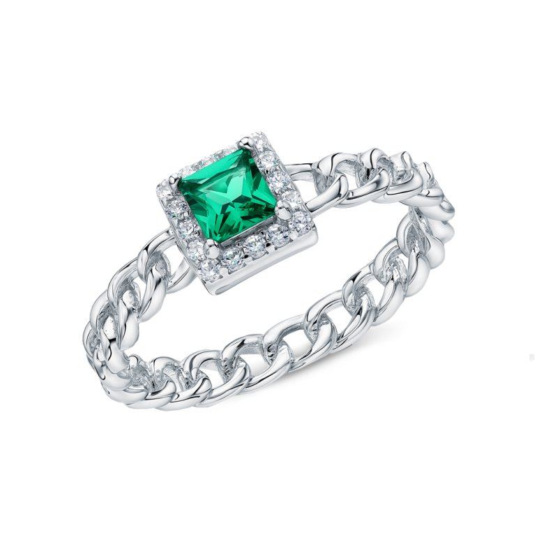 Серебряное кольцо с фианитами