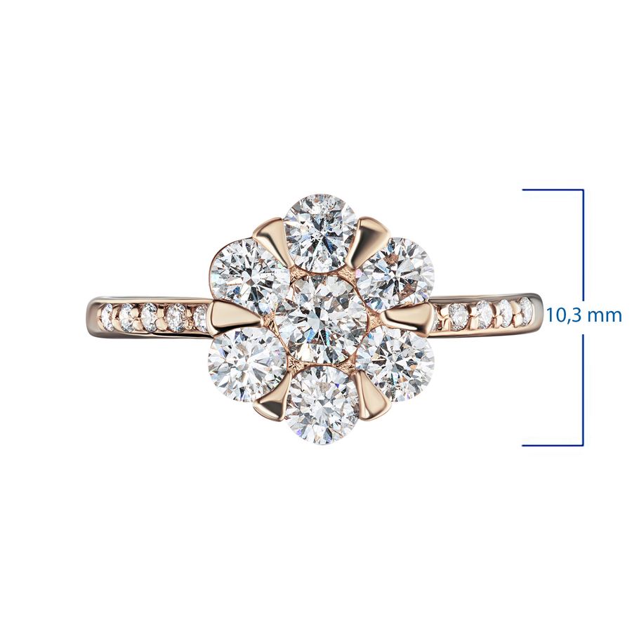 Классическое кольцо из красного золота с бриллиантами э0201кц05210375 — фото 3