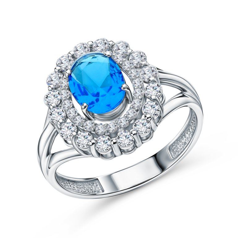 Серебряное кольцо с фианитами