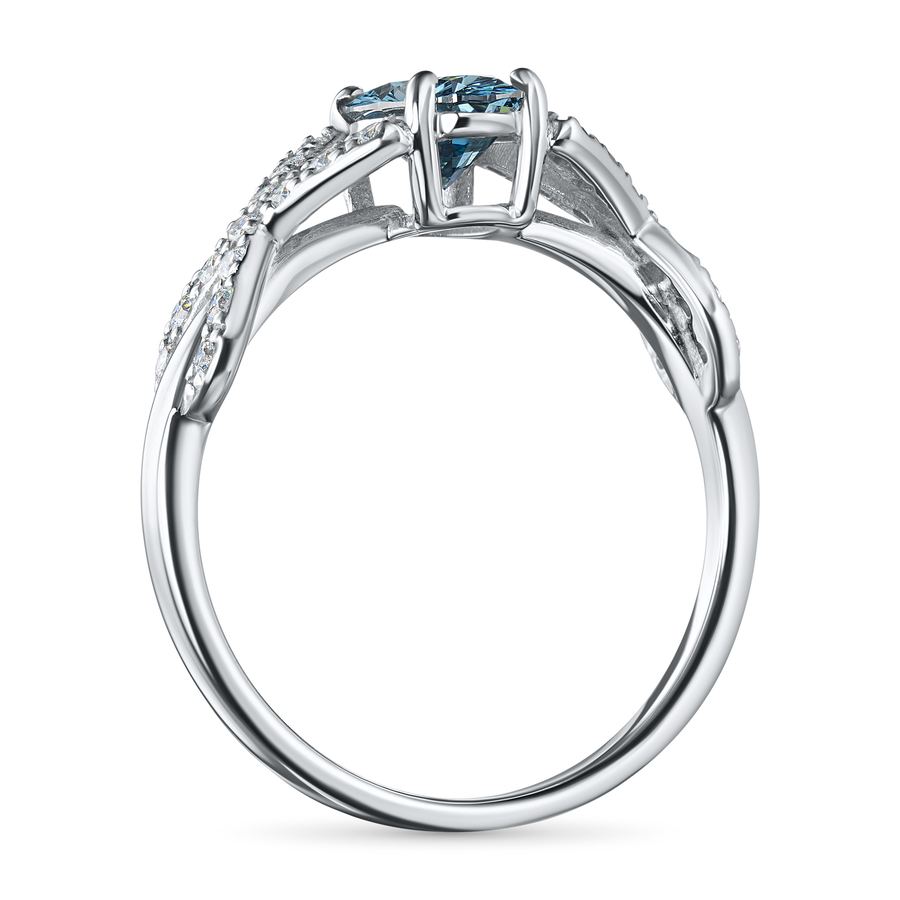Классическое кольцо из белого золота э0912кц10220005_blue — фото 4
