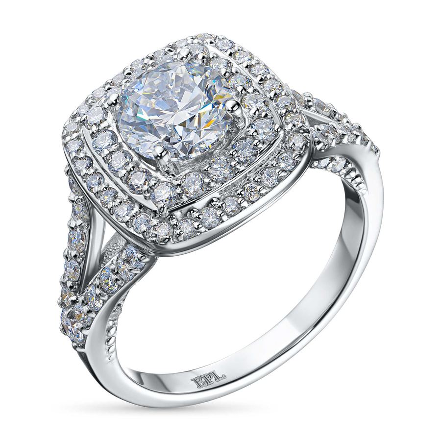 Классическое кольцо из белого золота э4712кц03230384_white