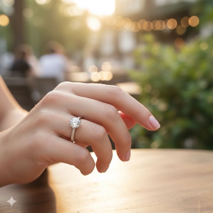 Классическое кольцо из белого золота э4712кц01178400_white — фото 4