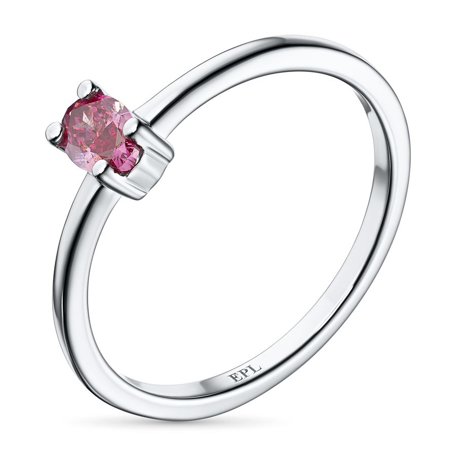 Классическое кольцо из белого золота э4012кц03220462_pink
