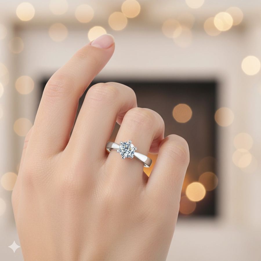 Классическое кольцо из белого золота э4712кц12150900_white — фото 4
