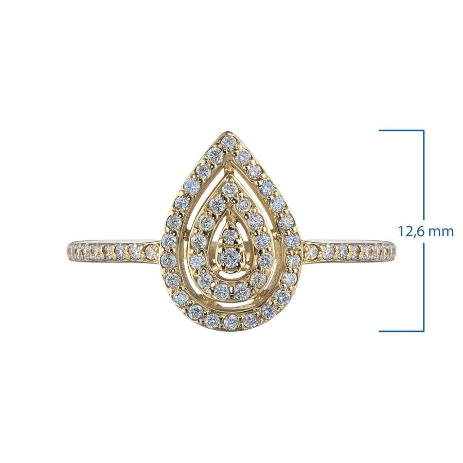 Классическое кольцо из желтого золота с бриллиантами э0301кц08210008 — фото 3
